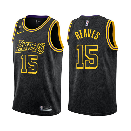 Men's Black Los Angeles Lakers #15 Austin Reaves Stitched Jersey